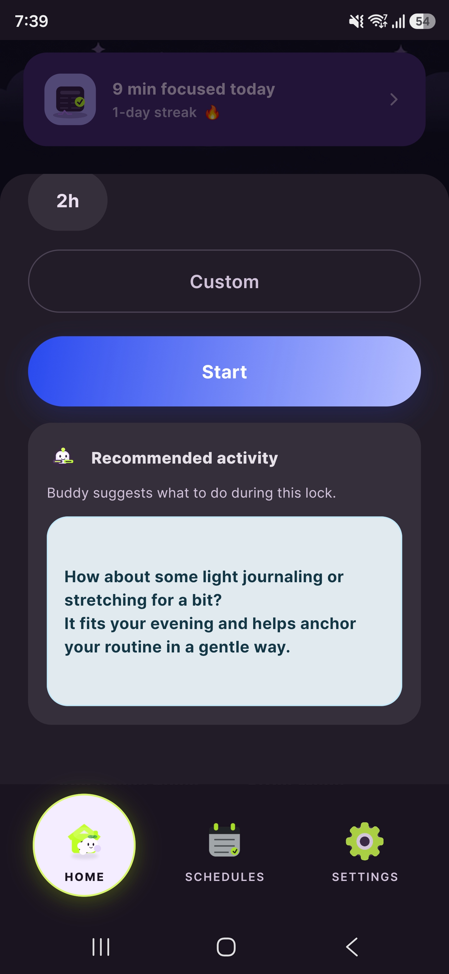 Buddy Run AI activity recommendation screen